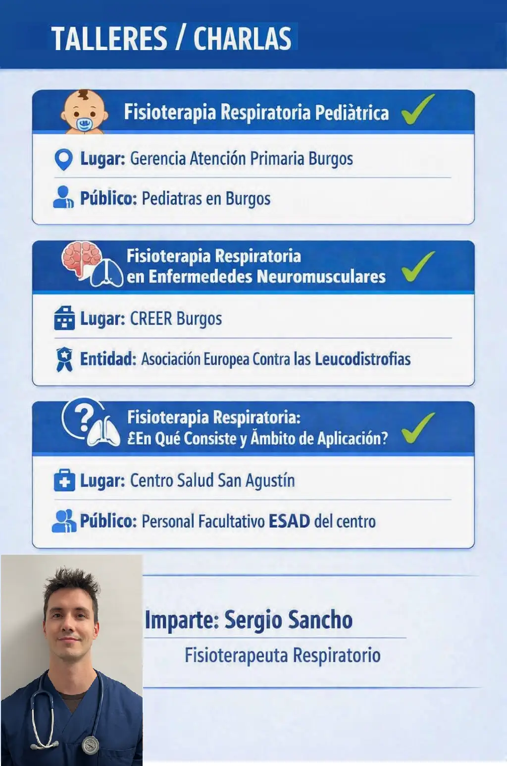 Talleres y charlas de fisioterapia respiratoria - Sergio Sancho